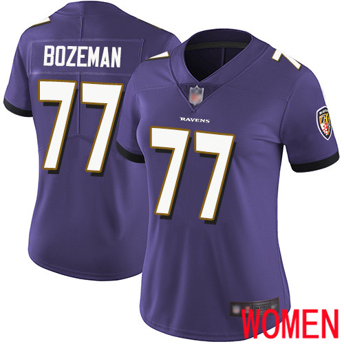 Baltimore Ravens Limited Purple Women Bradley Bozeman Home Jersey NFL Football 77 Vapor Untouchable